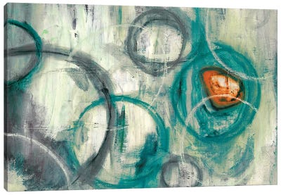 Auspicious Teal Canvas Art Print - Teal Abstract Art