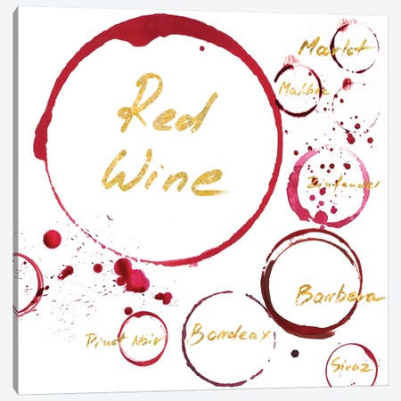 Red Wine Canvas Print #PST619} by PI Studio Art Print