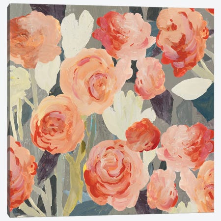 Peach Floral Canvas Print #PST915} by PI Studio Canvas Print