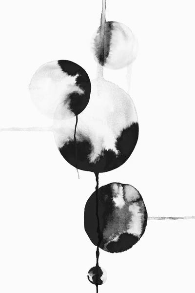 Black & White Minimalist Décor: Dripping Bubbles II  by PI Studio