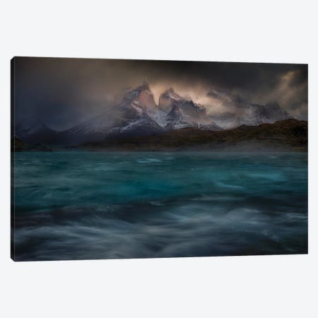 Stormy Winds Over The Torres Del Paine Canvas Print #PSV17} by Peter Svoboda Canvas Art