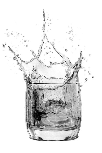 Black & White Drawings & Illustrations: Whisky Splash IX by Paul Stowe