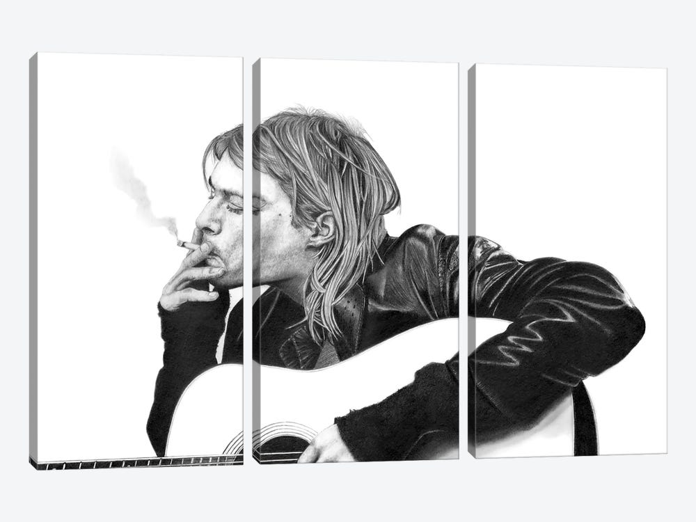 Kurt Cobain by Paul Stowe 3-piece Canvas Artwork