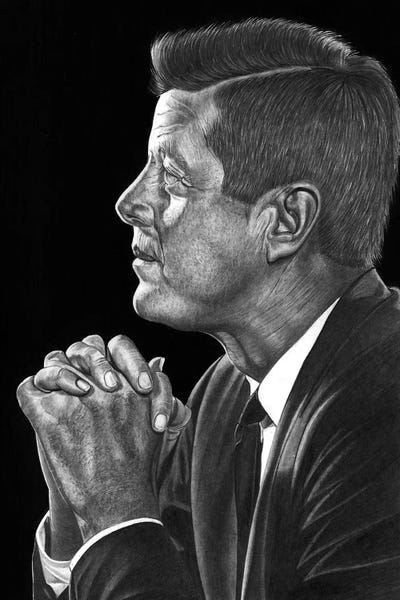 Black & White Pop Culture Art: JFK by Paul Stowe