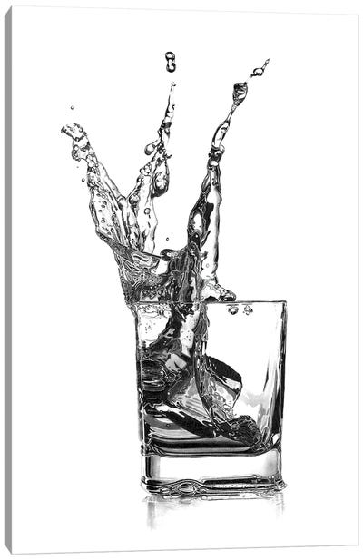 Double Whisky Splash Canvas Art Print - Bar Art