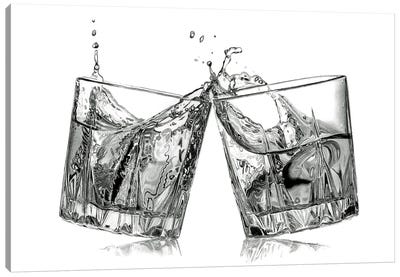 Bourbon Cheers Canvas Art Print - Drink & Beverage Art