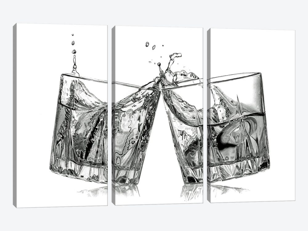 Bourbon Cheers by Paul Stowe 3-piece Canvas Print