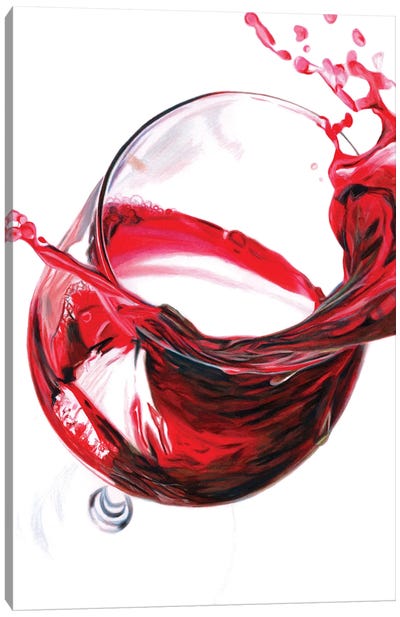 Red Wine Splash Canvas Art Print - Paul Stowe