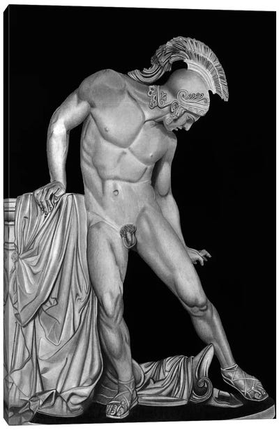 Achilles Canvas Art Print - Dark Academia