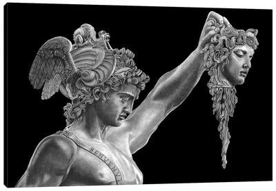 Medusa Canvas Art Print - Hyper-Realistic & Detailed Drawings