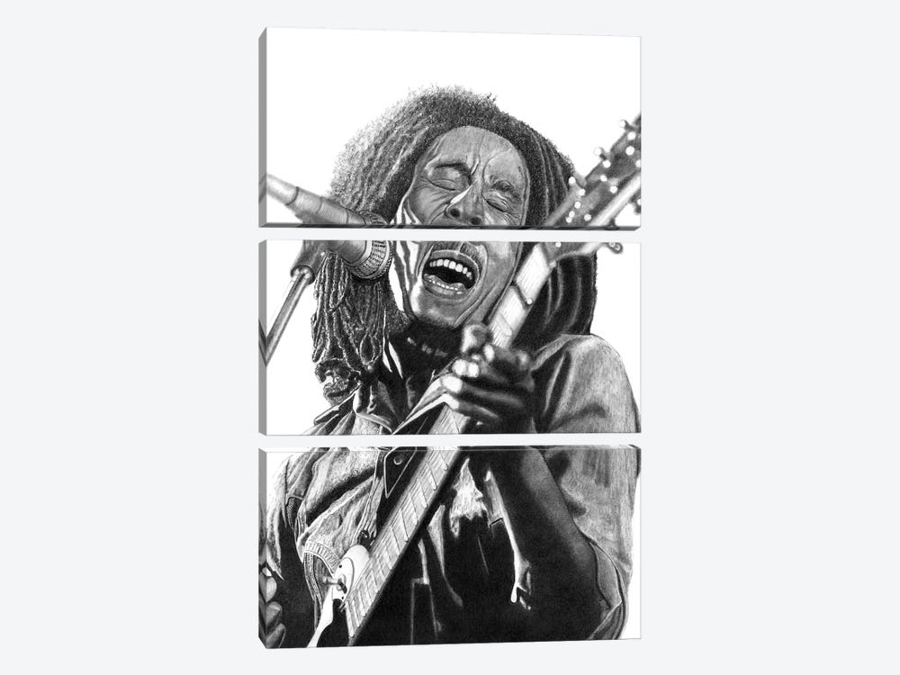 Bob Marley by Paul Stowe 3-piece Canvas Print