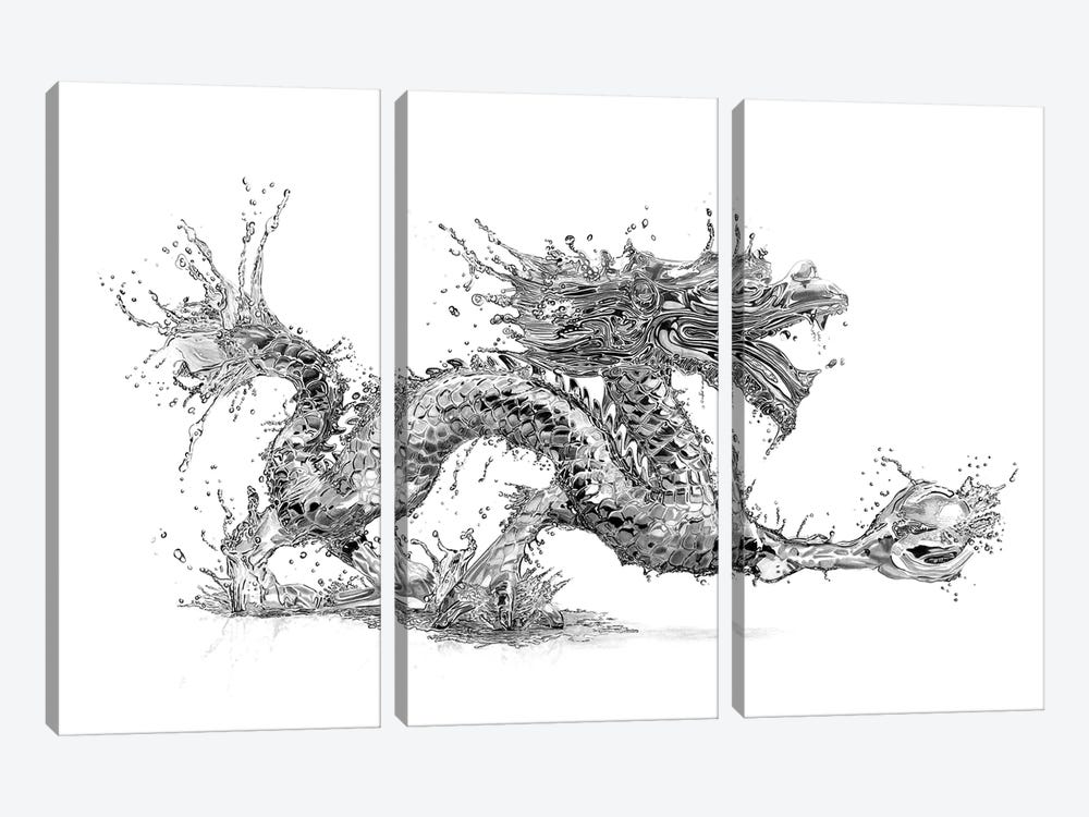 Water Dragon by Paul Stowe 3-piece Canvas Art