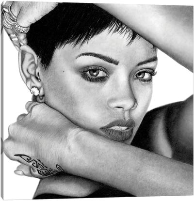 Rihanna Canvas Art Print - Paul Stowe