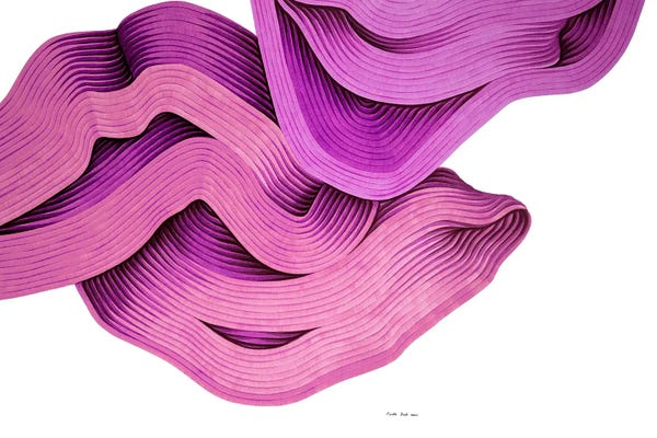 Paula Such Sánchez: Pink And Purple Intuitive Abstract by Paula Such Sánchez