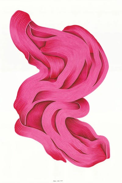 Paula Such Sánchez: Pink Intuitive Abstract by Paula Such Sánchez