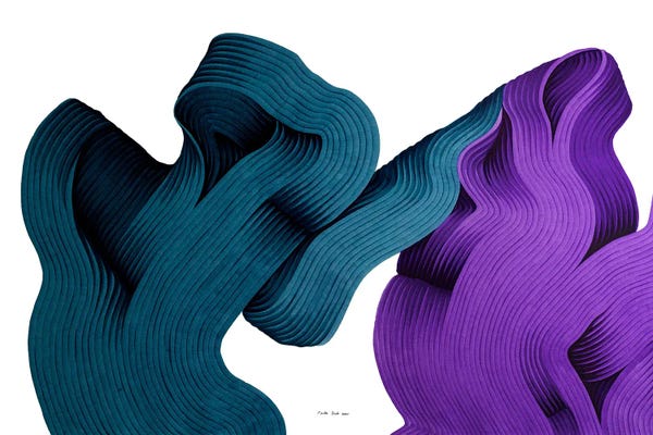 Paula Such Sánchez: Purple And Dark Blue Intuitive Abstract by Paula Such Sánchez
