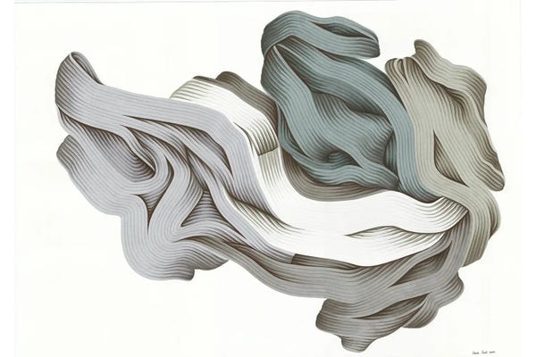Paula Such Sánchez: Shades Of Gray Intuitive Abstract by Paula Such Sánchez