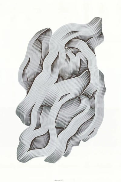 Paula Such Sánchez: Silver Intuitive Abstract by Paula Such Sánchez