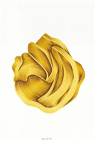 Paula Such Sánchez: Yellow Intuitive Abstract by Paula Such Sánchez