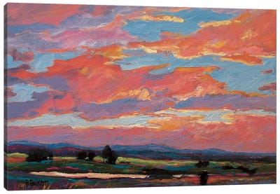 Pink Clouds Over The Foothills Canvas Art Print - Patty Baker
