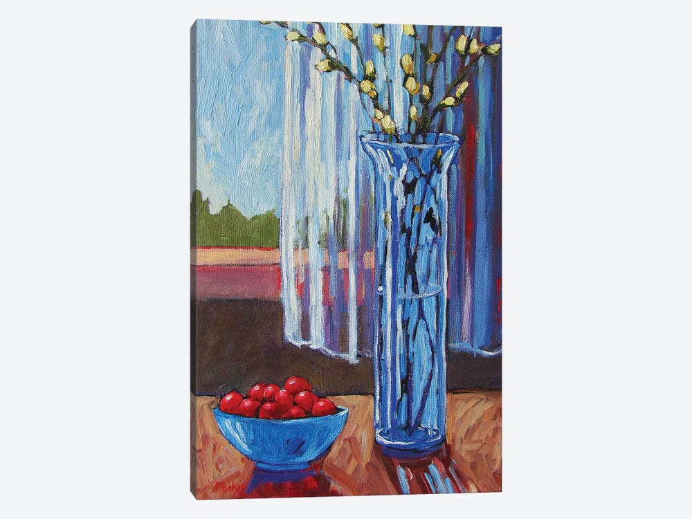 Pussy Willows and Cherries by Patty Baker 1-piece Canvas Art Print