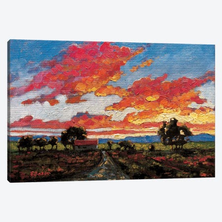 Sunset On The Plains Canvas Print #PTB140} by Patty Baker Canvas Wall Art
