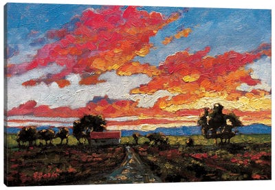 Sunset On The Plains Canvas Art Print - Patty Baker