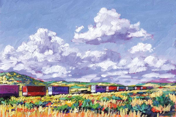Patty Baker: Train Leaving Gallup, New Mexico by Patty Baker