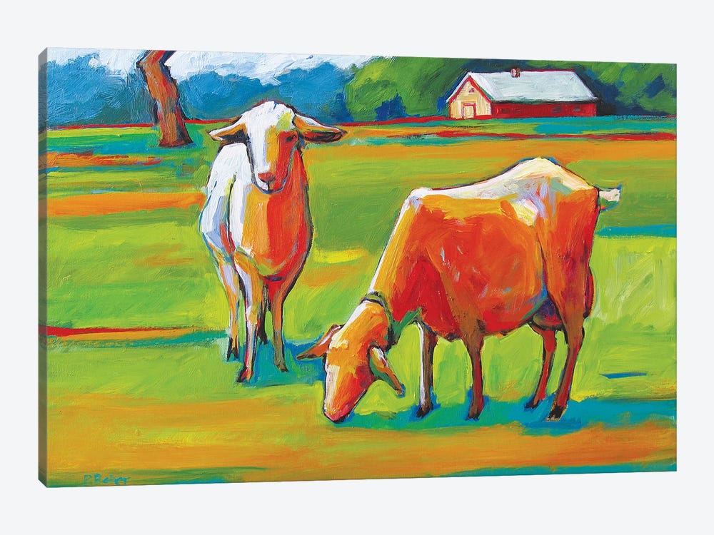 Two Fauve Goats by Patty Baker 1-piece Canvas Art
