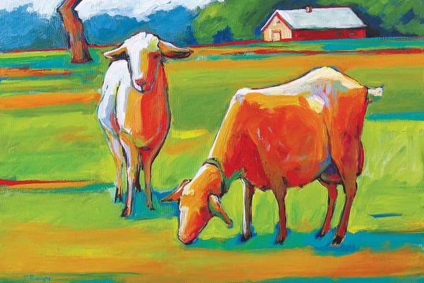 Patty Baker: Two Fauve Goats by Patty Baker