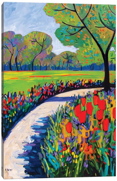 Garden Path IV Canvas Art Print - Tulip Art