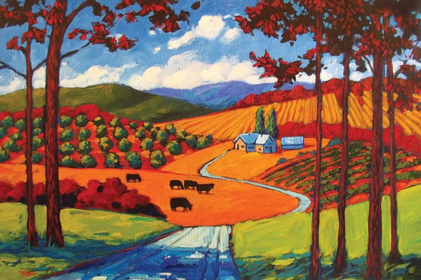 Hillsides: I-25 Young America Road Cows by Patty Baker