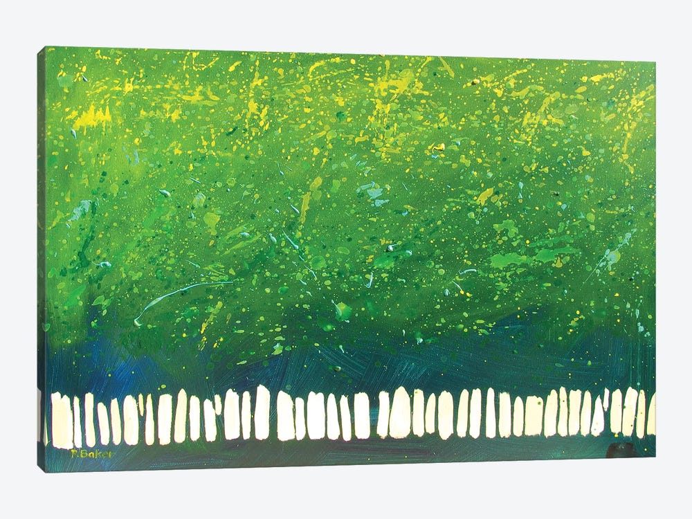 Abstract Green Trees by Patty Baker 1-piece Canvas Art