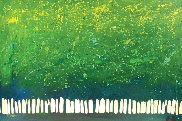 Patty Baker: Abstract Green Trees by Patty Baker