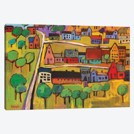 Small Town In Fauve II Canvas Print #PTB212} by Patty Baker Canvas Wall Art