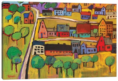 Small Town In Fauve II Canvas Art Print - Patty Baker