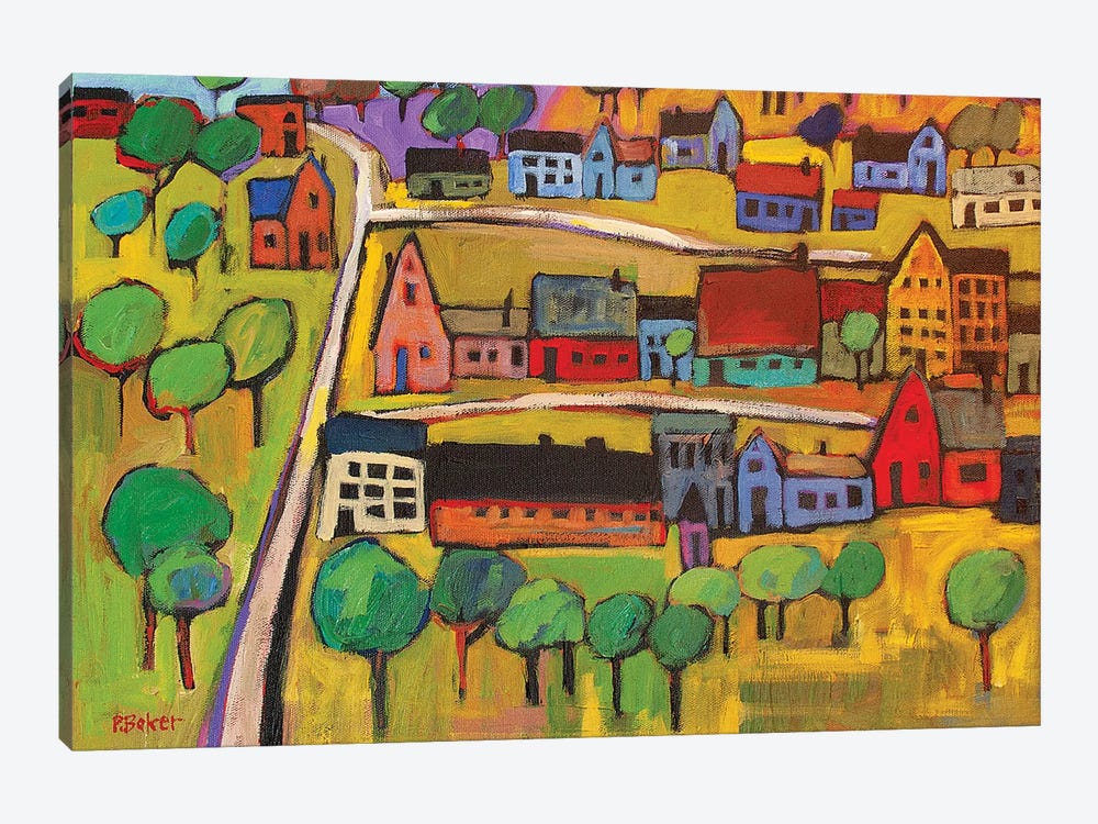Small Town In Fauve II by Patty Baker 1-piece Canvas Art