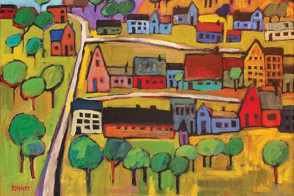 Artists Like Matisse: Small Town In Fauve II by Patty Baker