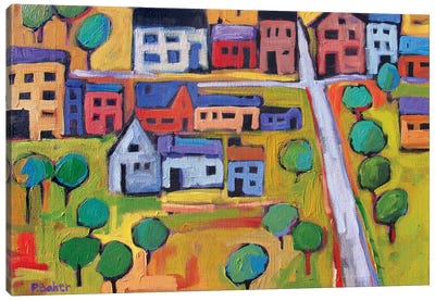 Small Town In Fauve IV Canvas Art Print - Patty Baker