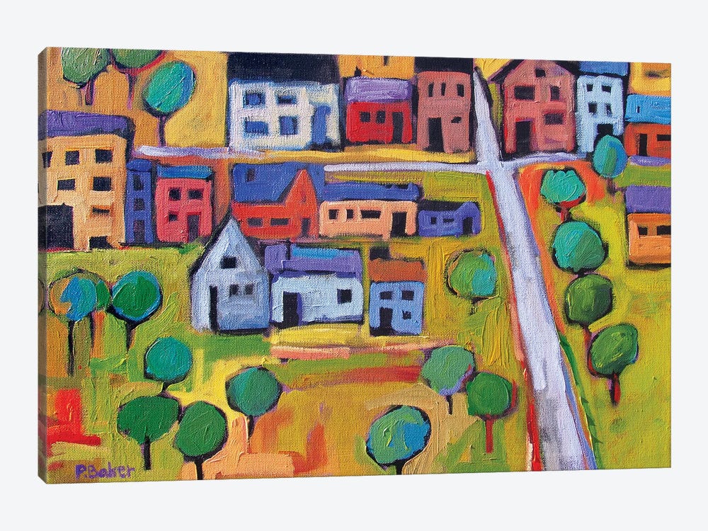 Small Town In Fauve IV by Patty Baker 1-piece Canvas Print