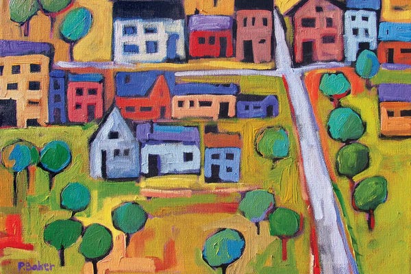 Artists Like Matisse: Small Town In Fauve IV by Patty Baker