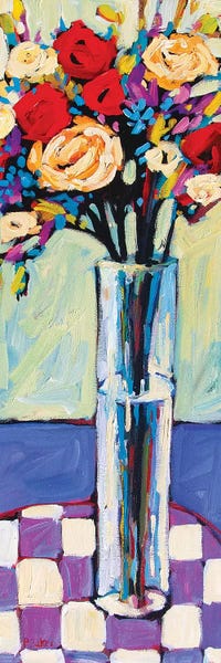 Patty Baker: Still Life With Checkered Tablecloth VI by Patty Baker