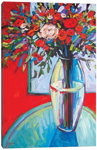 Still LIfe With Flowers In Vase III Canvas Art Print - Patty Baker