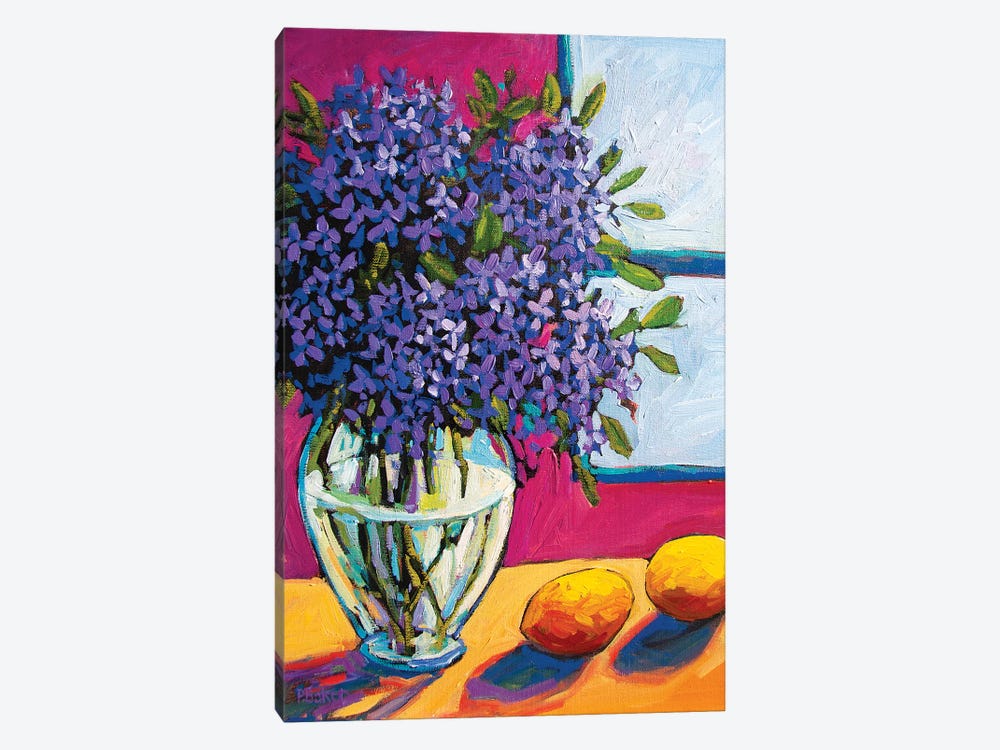 Still Life With Lilacs and Lemons by Patty Baker 1-piece Canvas Wall Art