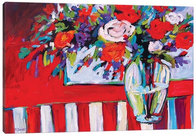 Still Life With Striped Tablecloth Canvas Art Print - All Things Matisse