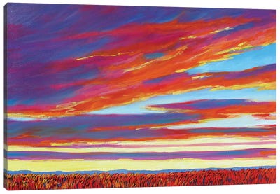 Sunset Over the Plains Canvas Art Print - Patty Baker