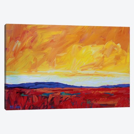 Yellow Sky Over Red Fields Canvas Print #PTB237} by Patty Baker Canvas Art Print