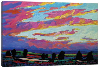 Boulder Sunset Canvas Art Print - Pops of Pink