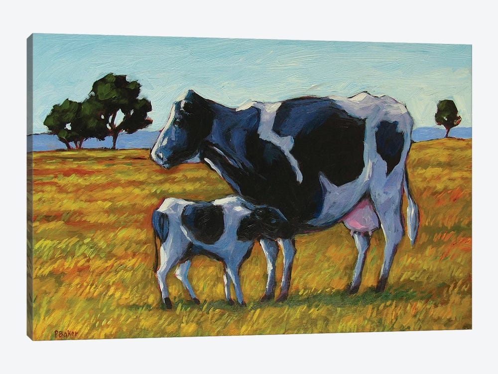 Cow and Calf by Patty Baker 1-piece Canvas Art