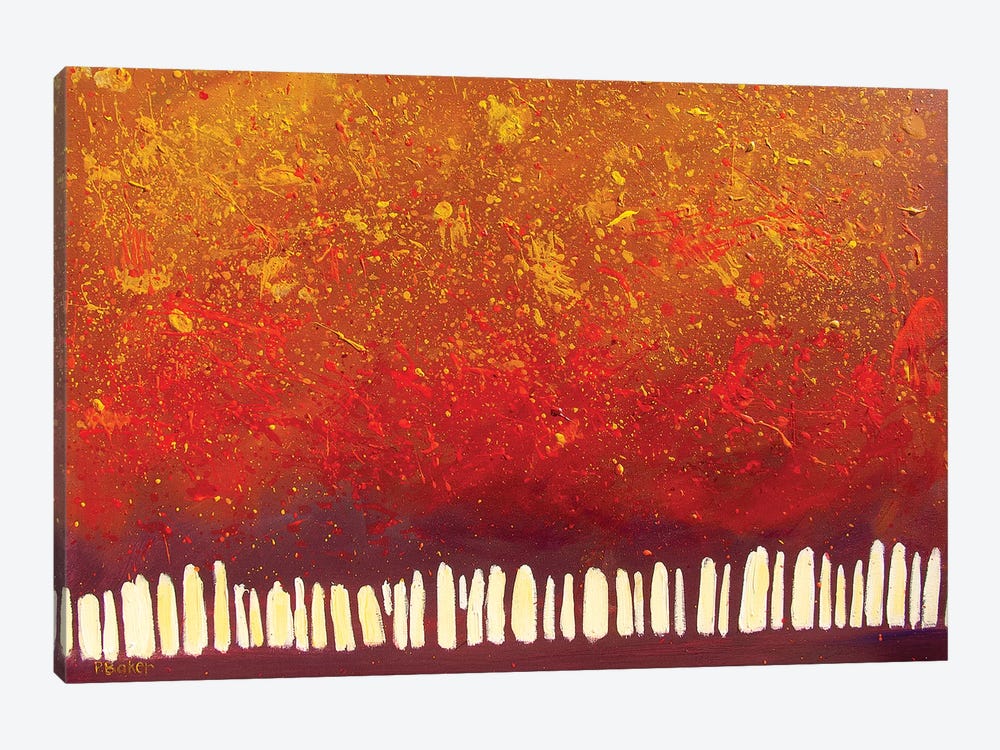 Abstract Red Trees by Patty Baker 1-piece Art Print